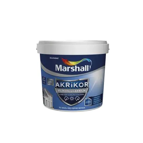 საღებავი ექსტ.akrikor siliconedacrylic marshall 15ლტ თეთრი — ექსტერიერის საღებავი